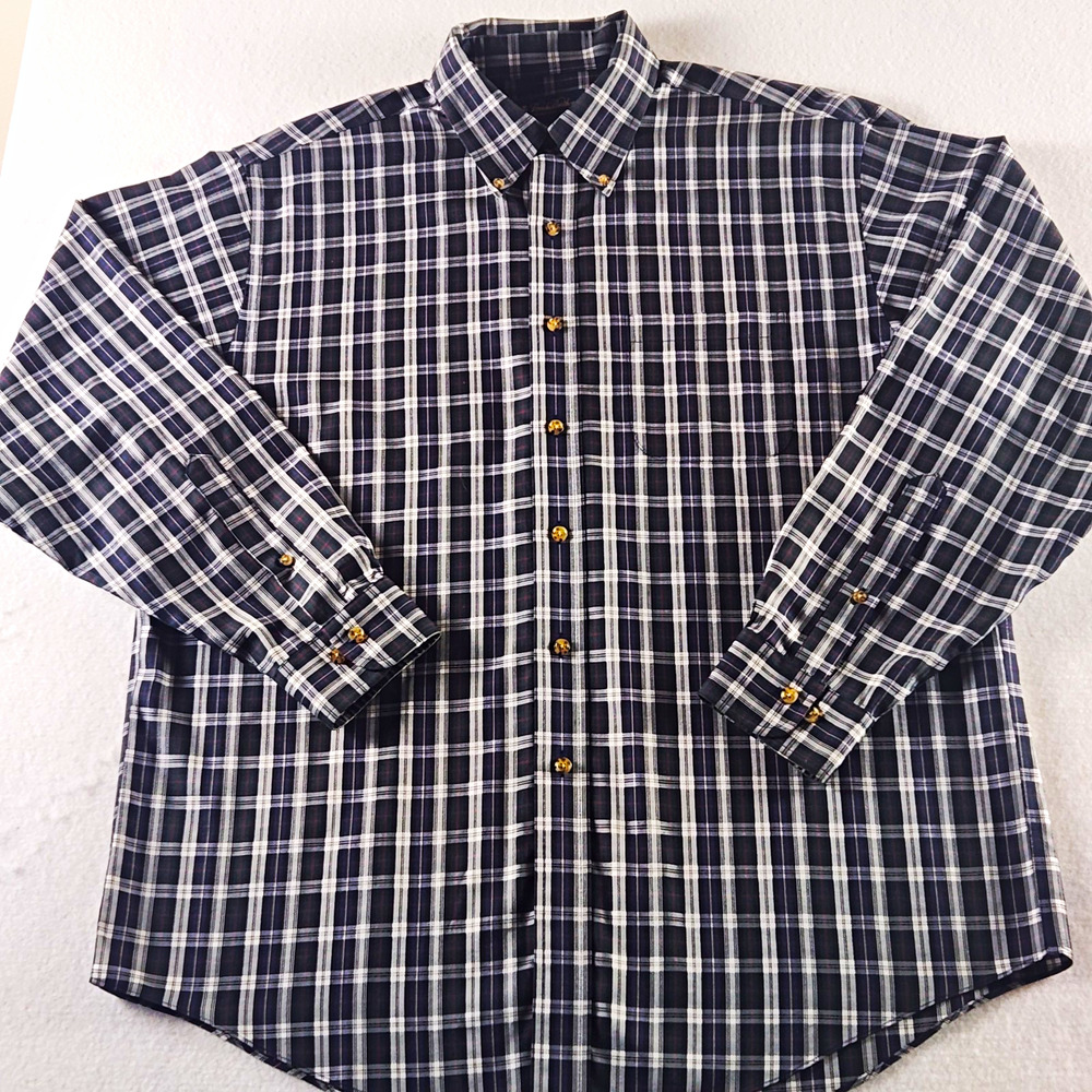 Brooks Brothers Casual Dress Shirt Mens L Classic Fit Non-Iron Cotton Plaid